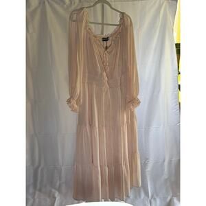 Scarlet Darkness Apricot Renaissance Chiffon Sleeve Pocket Dress Womens 2XL